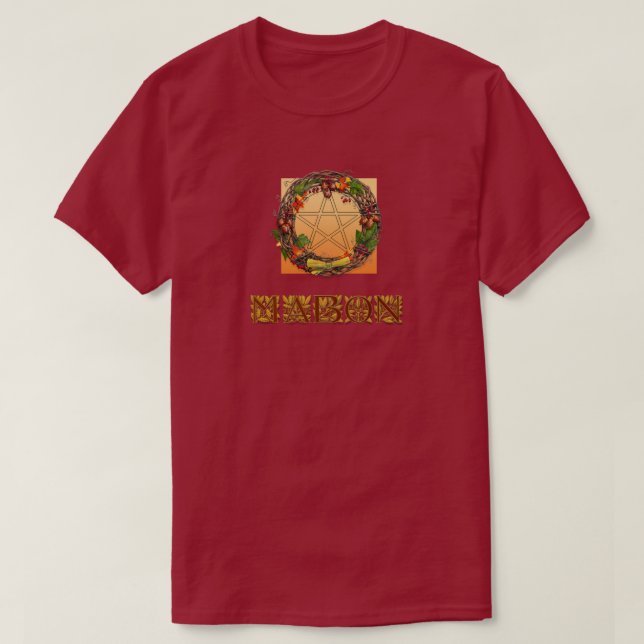 Camiseta Mabon Wreath com Oak Letters (Frente do Design)