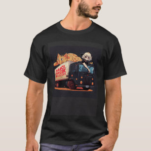 Camiseta Mac E Queijo Do Motorista De Truck Black Cat