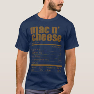Camiseta Mac e Queijo Fatos de Nutrição Graças a Engraçado