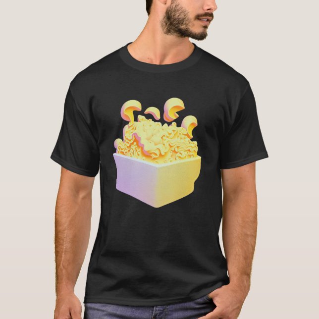 Camiseta Mac E Queijo Vaporwave Retroativo Dos Anos 90 (Frente)