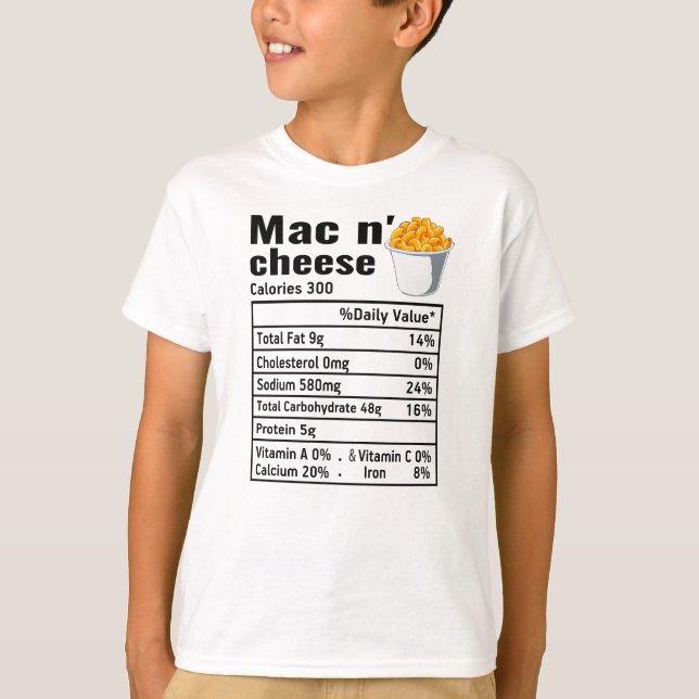 Camiseta Mac n Queijo Fatos Nutricionais Graças (Frente)
