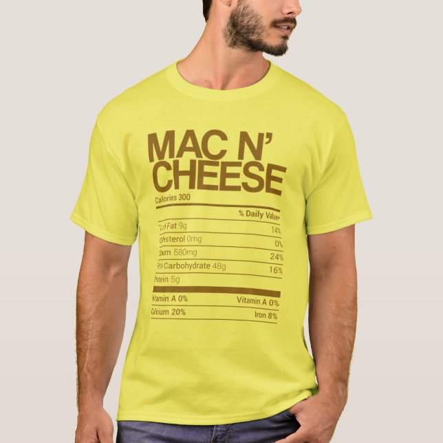 Camiseta Mac N' Queijo Nutrição Fala Família Correspondendo (Frente)