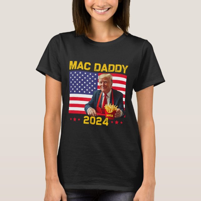 Camiseta Mac Pai Engraçado Fazer Trump Fries Mega Donald Tr (Frente)