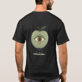 Camiseta Maçã Alien - Arte de Personagem de Fruta Fofa e Es