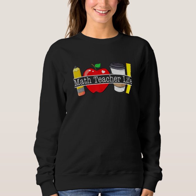 Camiseta Maçã Café Lápis Matemática Professor Vida (Frente)