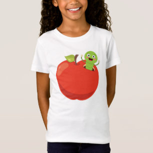 Camiseta Maçã com verme fofo