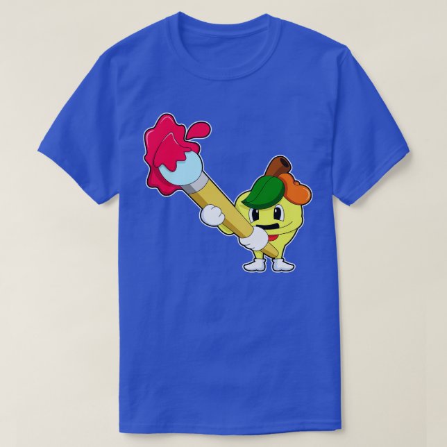 Camiseta Maçã como Pintor com Pintor (Frente do Design)