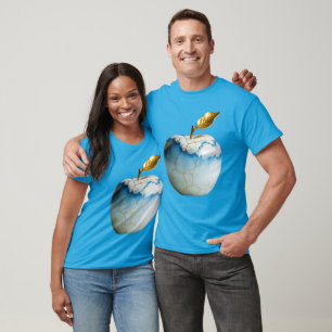 Camiseta Maçã de Tons Azuis Fantasy