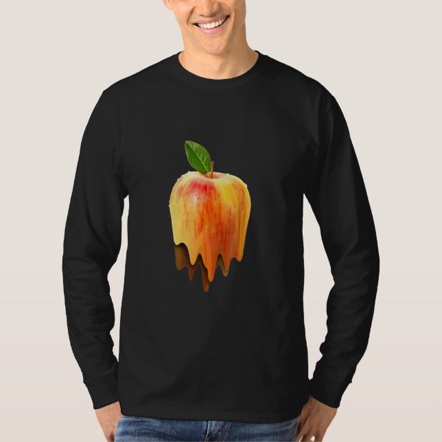 Camiseta Maçã Derretendo Arte Digital Fruta Trippy (Frente)