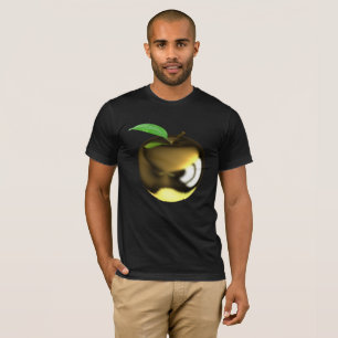 Camiseta Maçã Dourada com Folha Metálica Brilhante