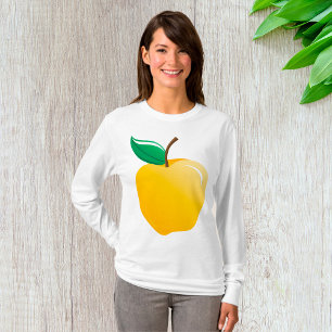Camiseta Maçã Dourada Fruta Amarela Brilhante