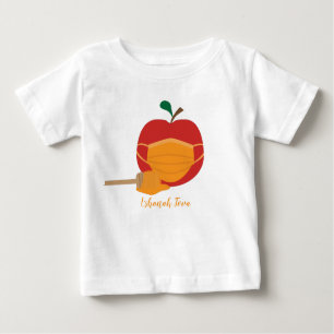 Camiseta Maçã e Mel com Máscara de Rosto Laranja
