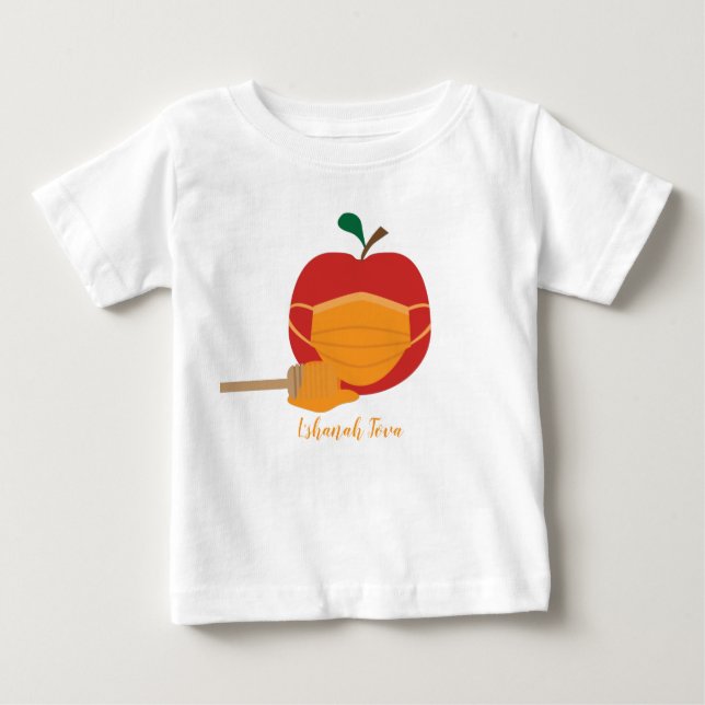 Camiseta Maçã e Mel com Máscara de Rosto Laranja (Frente)
