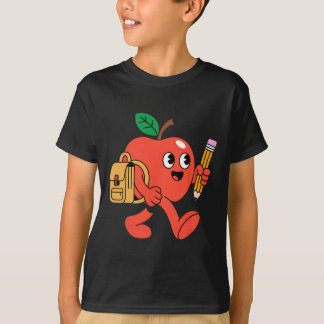Camiseta Maçã Fofa Voltando à Escola