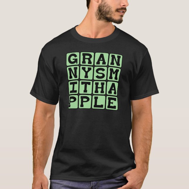 Camiseta Maçã Granny Smith, Cor e Fruta (Frente)