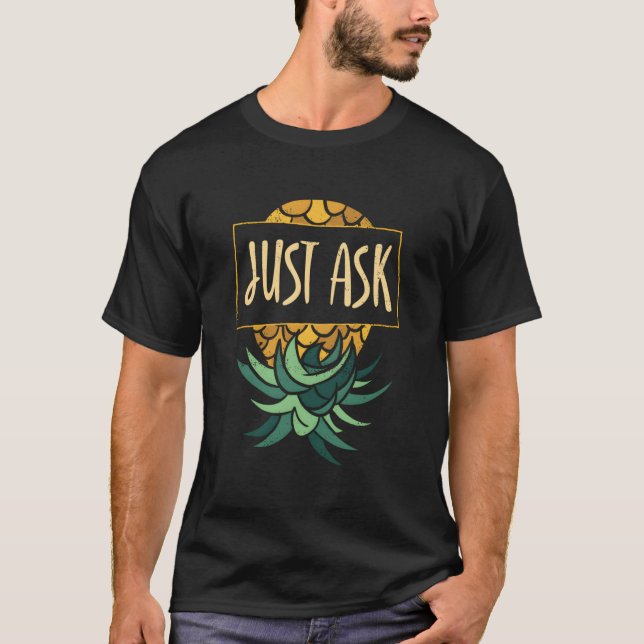 Camiseta Maçã Invertida Basta Perguntar Balançador Sutil (Frente)