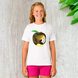 Camiseta Maçã ouro com Folha brilhante Metálica
