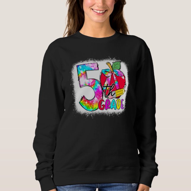 Camiseta Maçã Tie Dye Aluno da 5ª Série Professor Volta às  (Frente)