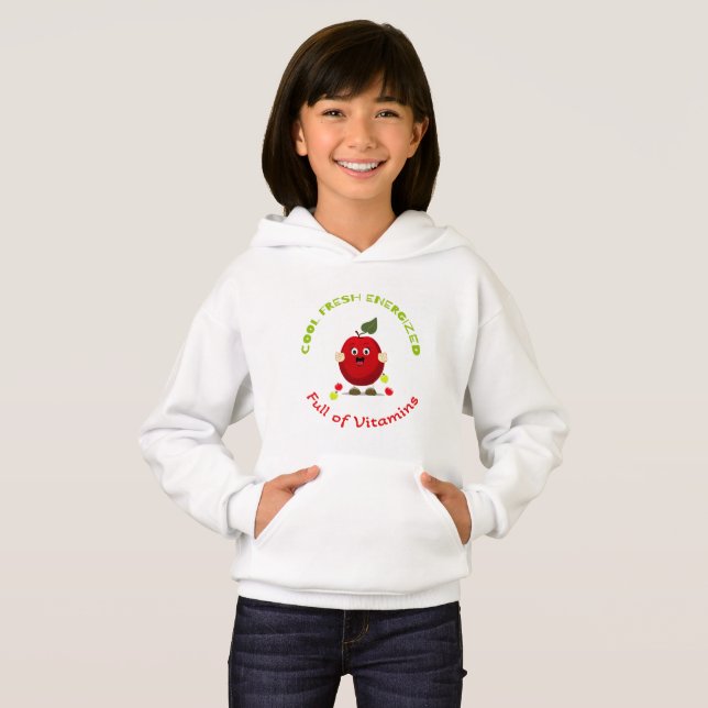 Camiseta Maçã vermelha-branca (Frente Completa)
