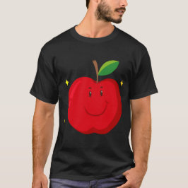 Camiseta Maçã Vermelha com rosto feliz