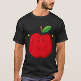 Camiseta Maçã Vermelha com rosto feliz