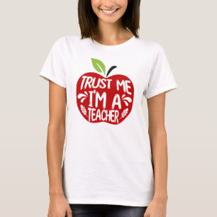 Camiseta Maçã Vermelha CONFIE EM MIM SOU UM PROFESSOR Citaç