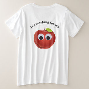 Camiseta Maçã Vermelha Engraçada com Olhos Googados