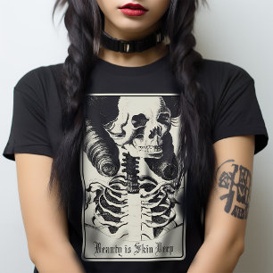 Camiseta Macabre Skeleton Skull Beauty Tarot Gótico vitoria