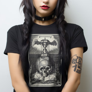 Camiseta Macabre Skull Medieval Tarot Victorian Gothic