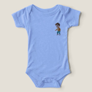Camiseta macacão de bebê fofo com personagemzinho
