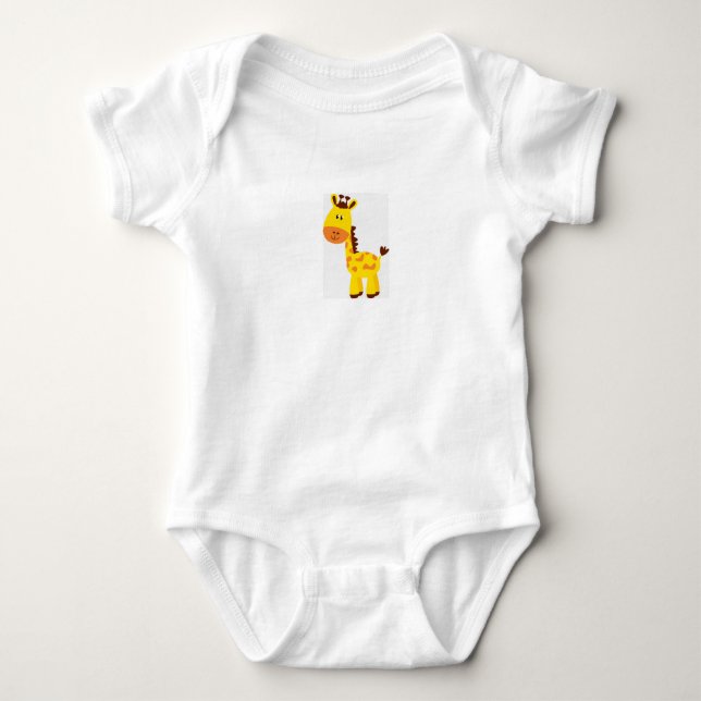 Camiseta macacão de dormir para bebê girafa (Frente)