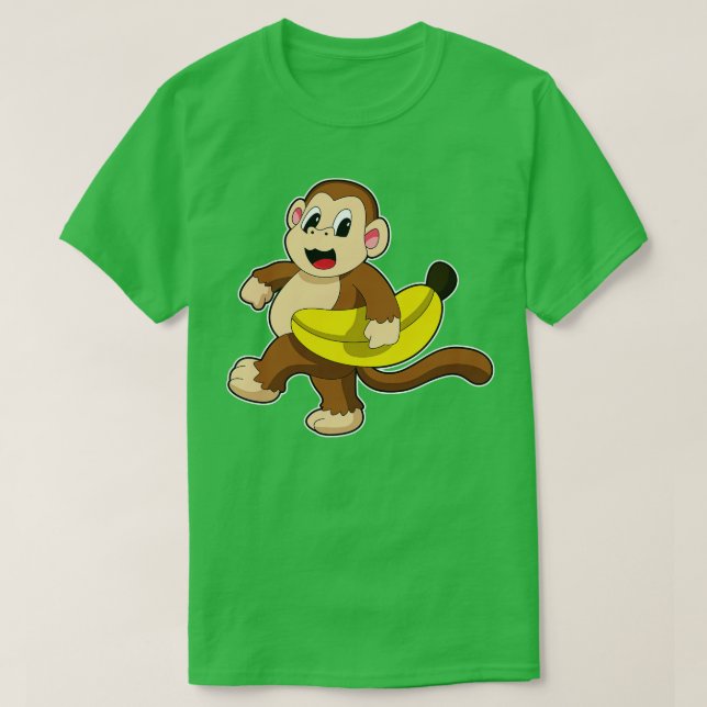 Camiseta Macaco a Correr com Banana (Frente do Design)