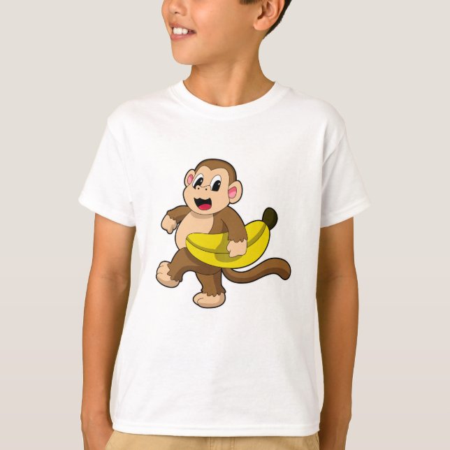 Camiseta Macaco a Correr com Banana (Frente)