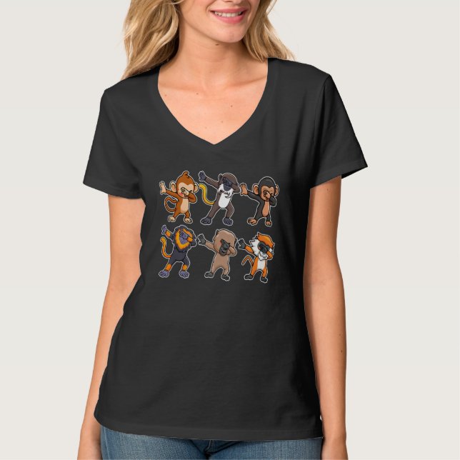 Camiseta Macaco A Morder Caras Para Homens (Frente)
