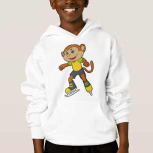Camiseta Macaco a patinar gelo com skates de gelo