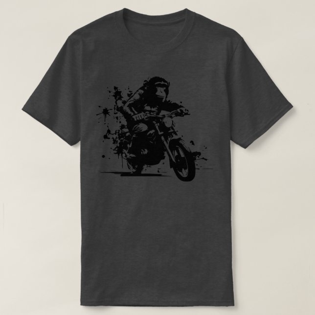 Camiseta macaco andando na moto (Frente do Design)