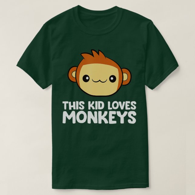 Camiseta Macaco Ape Amava Este Miúdo Adora Macacos (Frente do Design)