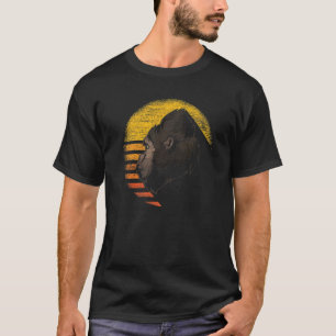 Camiseta Macaco Ape Animal Retro Sunset Gorilla