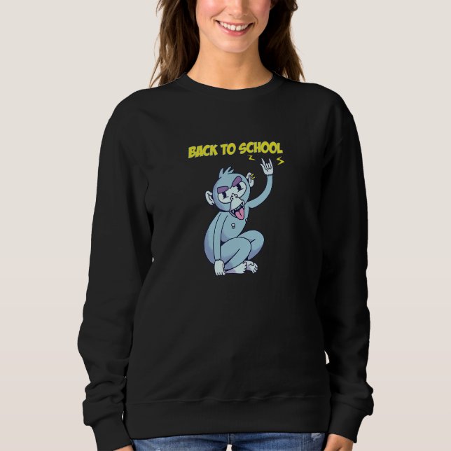 Camiseta Macaco Apelidando Para Voltar À Escola (Frente)