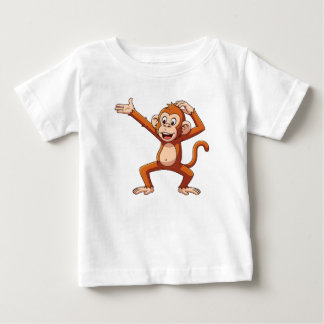 Camiseta Macaco Apresentando e Coçando a Cabeça