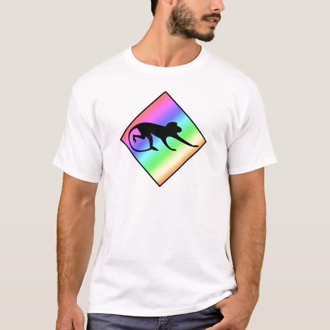 Camiseta Macaco Arco-íris Atravessando (Frente)