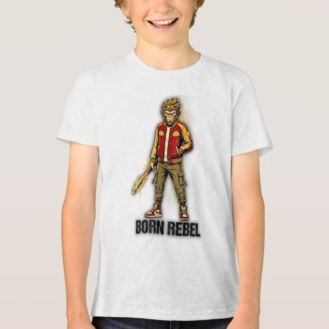 Camiseta Macaco Artilheiro Nascido Rebelde (Frente)