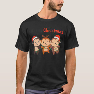 Camiseta Macaco Árvore de Natal Macaco Monge Monge