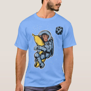Camiseta Macaco Astronauta Abrindo Uma Banana, Ápe Espacial
