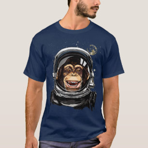 Camiseta Macaco Astronauta de Exploração Espacial Astronômi