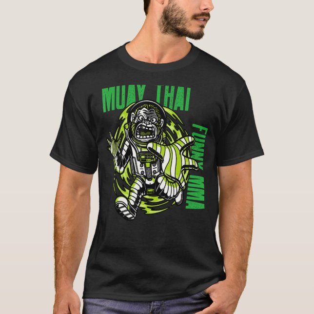 Camiseta Macaco Astronauta Muay Tailandês, Espaço, Mma, Lut (Frente)