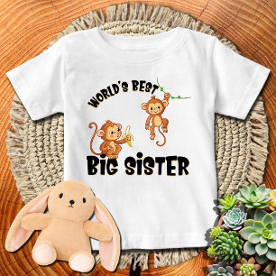 Camiseta Macaco 🙈 Banana Melhor Irmã Mais Velha do Mundo