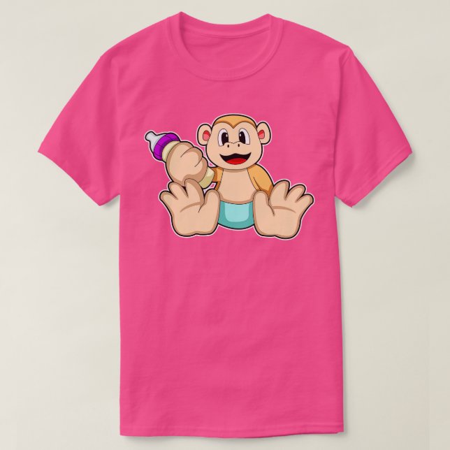 Camiseta Macaco Bebê com Mamadeira (Frente do Design)