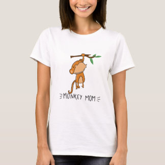 Camiseta Macaco bonito da mamã do macaco que joga desenhos