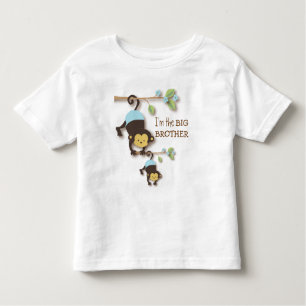 Camiseta Macaco Bonito Irmão Grande com o Bebê do Lil Sis T